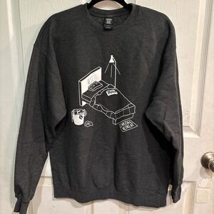 Inspirational Hanes Activewear Grey Graphic Pullover Sweatshirt L